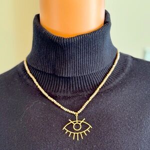 NWT Evil Eye Beaded Sparkle Necklace - Great For Holiday Gifting